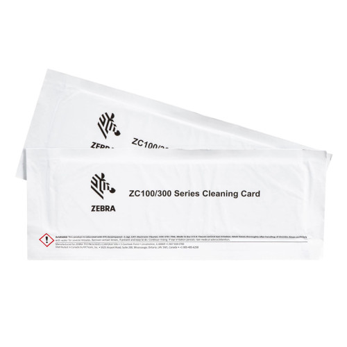 Zebra Cleaning Card Kit, ZC100/ZC300/ZC350, 5000 Printed